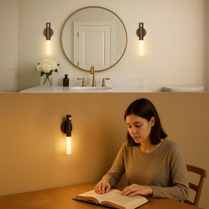 Rechargeable Motion Sensor Wall Sconces, 2200mAh, Magnetic Night Light 4P | Battery Operated, Wireless, Wall Light, 3000K Warm White, Indoor Use for Hallway, Stair, Cabinet and Picture Lighting