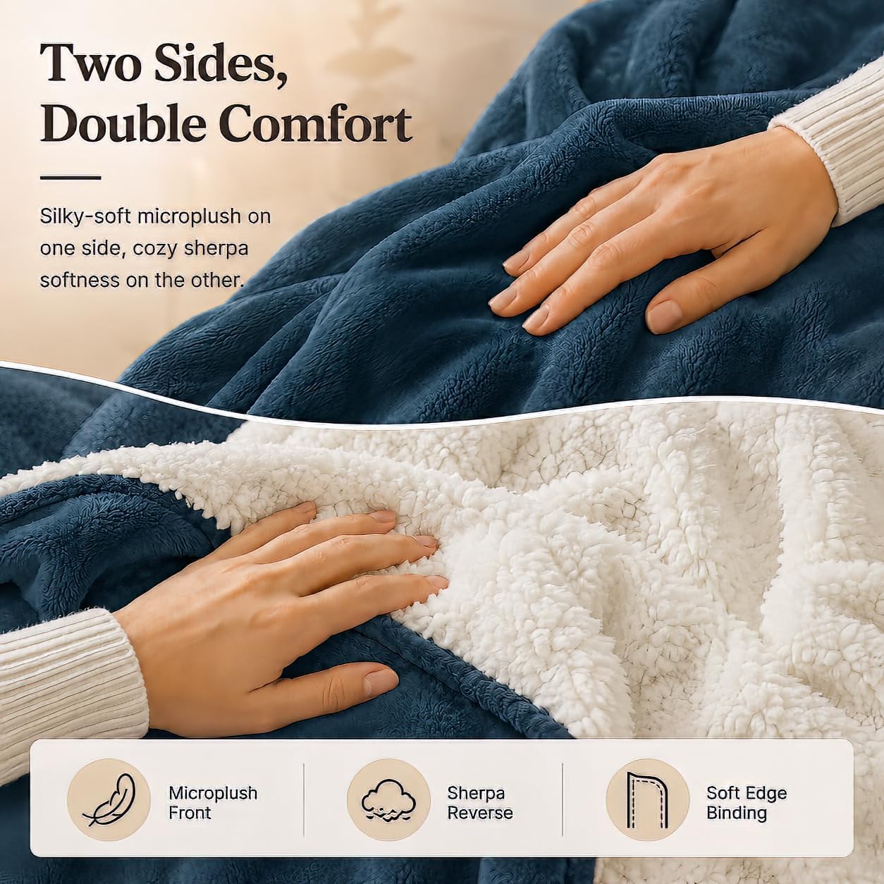 Electric Heated Blanket Full Size 72"x84" – Light Gray | ETL for Safe Overnight, 4 Heat Settings & 10H Auto Off, Dual-Sided Microplush Sherpa for Home Night, Machine washable