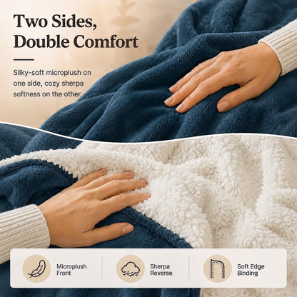 Electric Heated Blanket Full Size 72"x84" – Light Gray | ETL for Safe Overnight, 4 Heat Settings & 10H Auto Off, Dual-Sided Microplush Sherpa for Home Night, Machine washable
