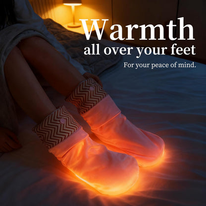3-in-1 Heated Foot Warmers for Sleeping & Office, 5000mAh Battery Lasts All Night, 3 Adjustable Heat Settings, Electric Warming Socks/Mat for Women with Cold Feet