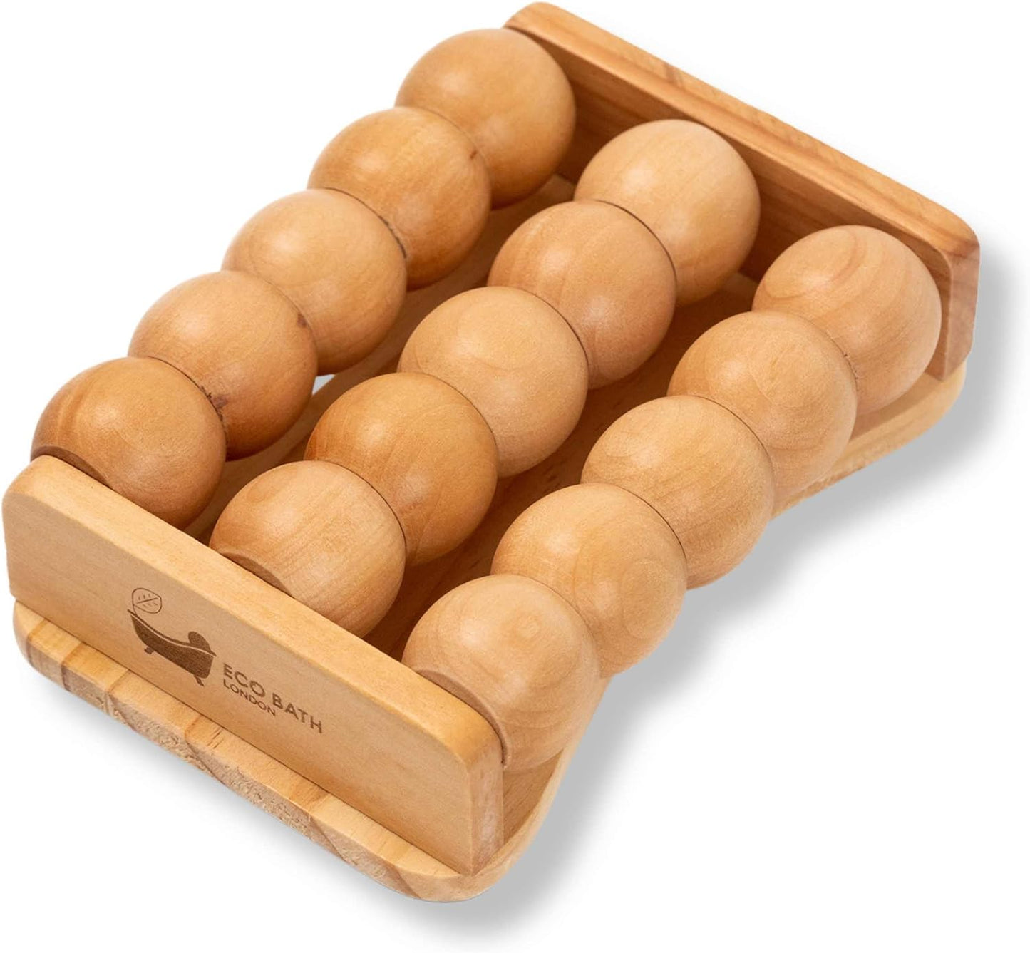 Eco Bath London Reflexology Foot Roller - Wooden Foot Massager for Plantar Fasciitis and Foot Pain Relief, Massage Roller for Improved Circulation