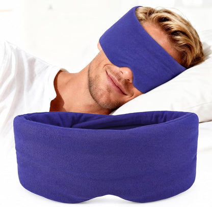 Cotton Sleep Eye Mask for Men and Women, 100% Blocking Light Sleeping Mask | Soft Zero Pressure Cooling Blackout Eye Masks for Sleep, Eye Covers for Sleeping fits All Heads Adjustable