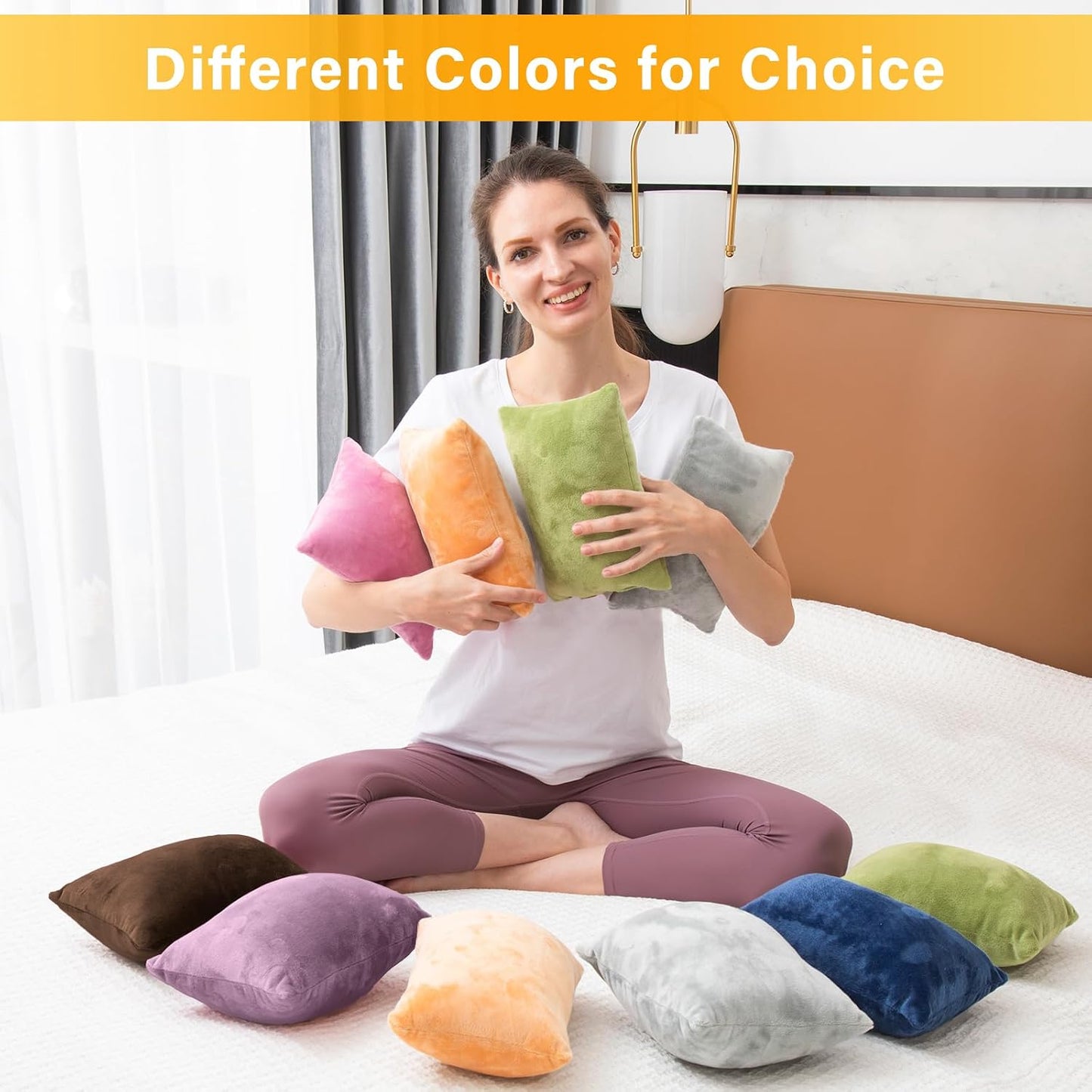 1 MIDDLE ONE 2 Pack Small Pillow, Memory Foam Mini Pillow 11 X 7 Inches for Travel, Sleeping, Nap and Neck, Knee, Lumbar Support, Tiny Cushion for Pet, Dogs (Grey)