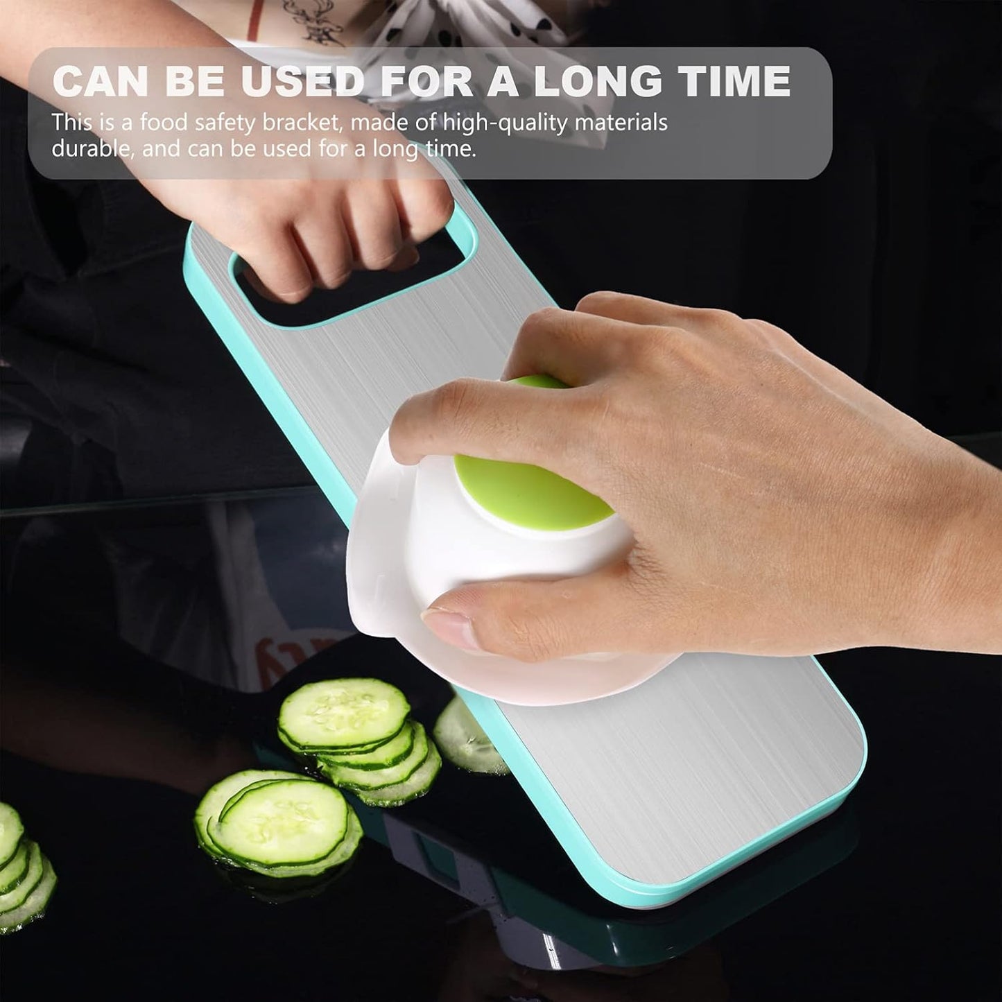 Yardwe Food Safety Holder Mandoline Slicing Tool Food Slicer Cutter Veggie Shredder Finger Hand Guard Anti Cut for Mandoline Cutting Chopping and Grating