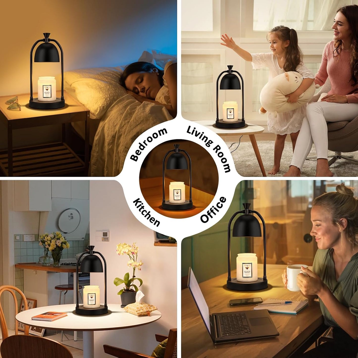Brown Candle Warmer Lamp with Timer-Electric Candle Light for Bedroom Decor, Aromatherapy at Home | Gifts for Men | Home Gift Ideas