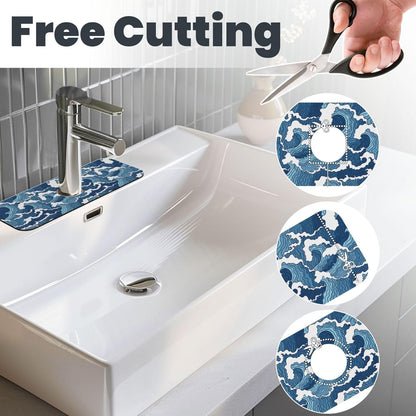 Wildflowers Floral Flower Kitchen Sink Splash Guard Faucet Mat Super Absorbent Fast Drying Mat Sink Gadgets-Fast Drying Pad Sink Mat For Kitchen Bathroom (15" X 5.5" )