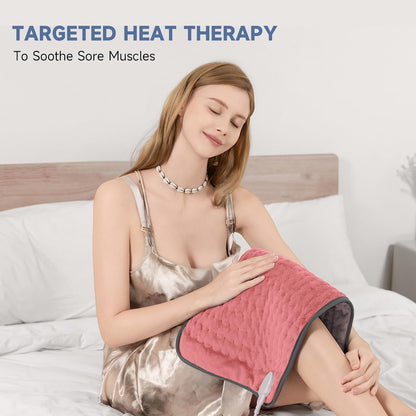 Heating Pad for Back, Neck, and Shoulder Pain Relief, Electric Heat Pad with 6 Heat Levels, Moist Heat Option, Auto Shut-Off, Birthday Christmas Gift for Women Men Mom Dad Grandma, Gift for her