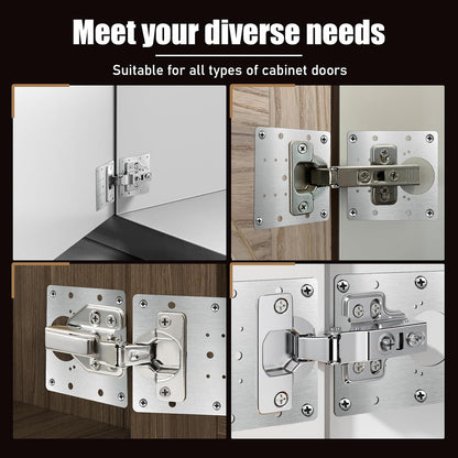 20 PCS Upgraded Cabinet Hinge Repair Plate Kit Thickened by 0.7 mm Stainless Steel Hinge Repair Brackets Kit Metal Hinges Repairs Fixing Plates with Screw for Kitchen Cupboard Door Locker Cabinet Door