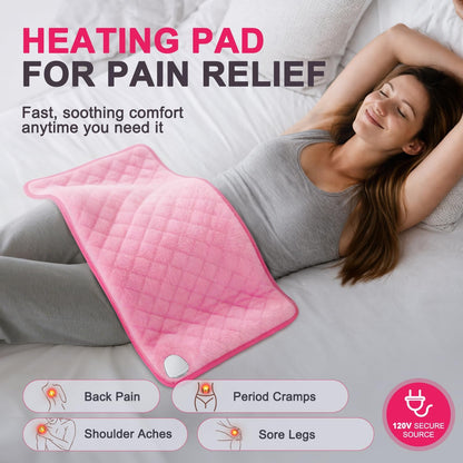 Electric Heating Pad for Back Neck & Shoulders, 35"x20" King Size, Velvet