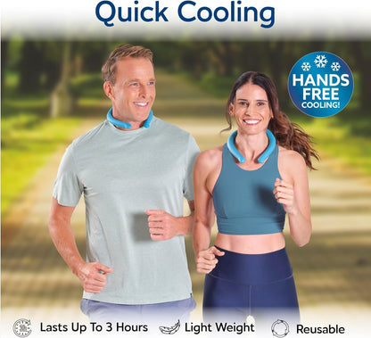 Arctic Air Neck Chill Cooling Tube, Wearable Neck Cooler, 3 Pack |Quick Freeze Gel, No Batteries or Charging | Hands Free Body Cooler for Hot Weather | Reusable, Adjustable Fit