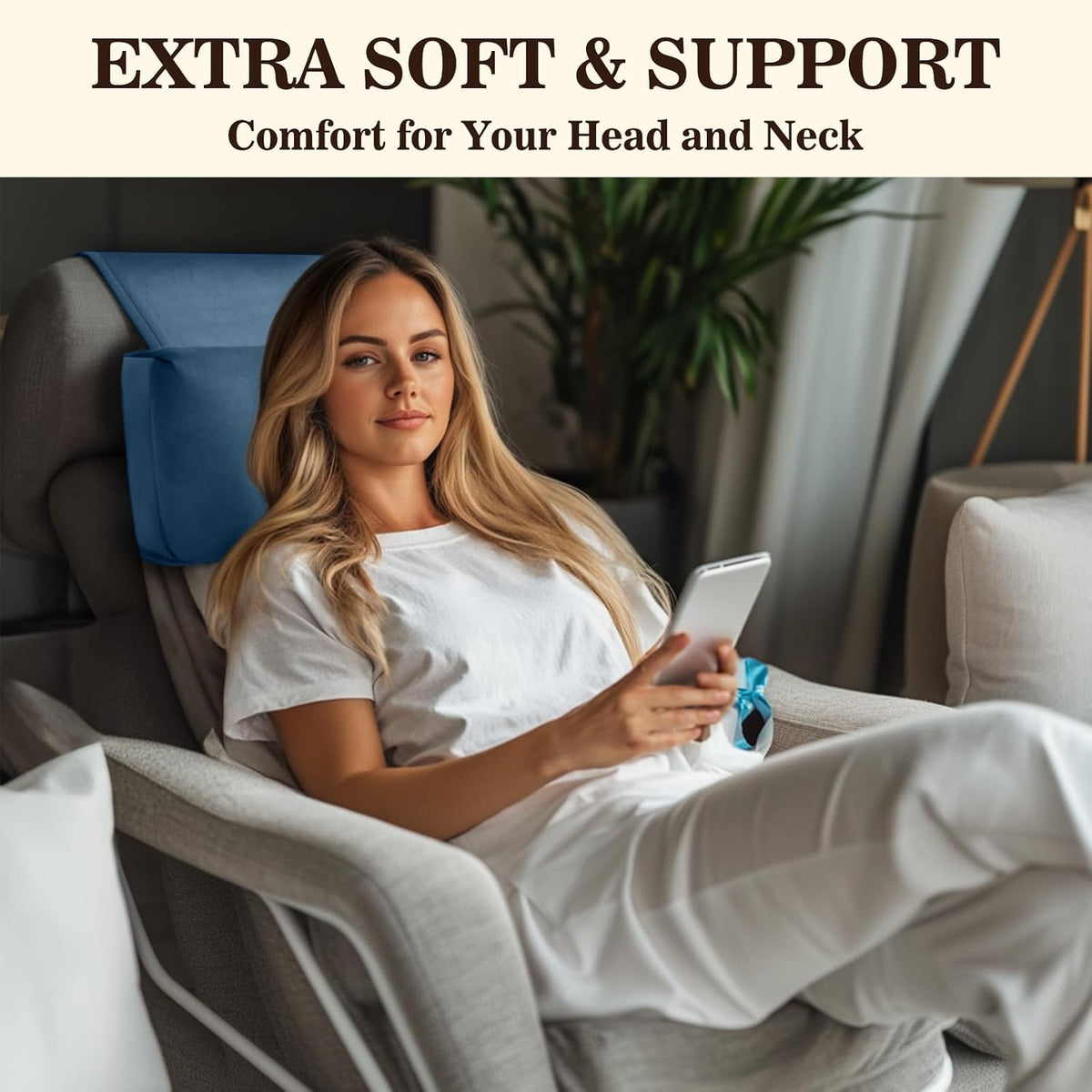 Recliner Headrest Pillow, Adjustable Comfort Neck & Head Support Pillow