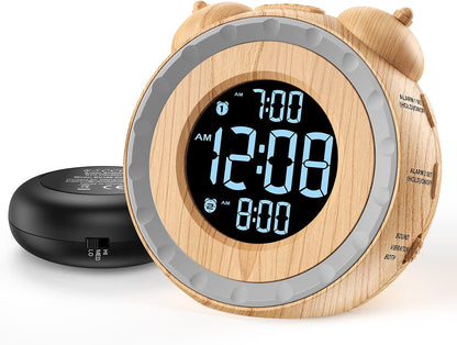uscce Loud Dual Alarm Clock with Powerful Adjustable Bed Shaker