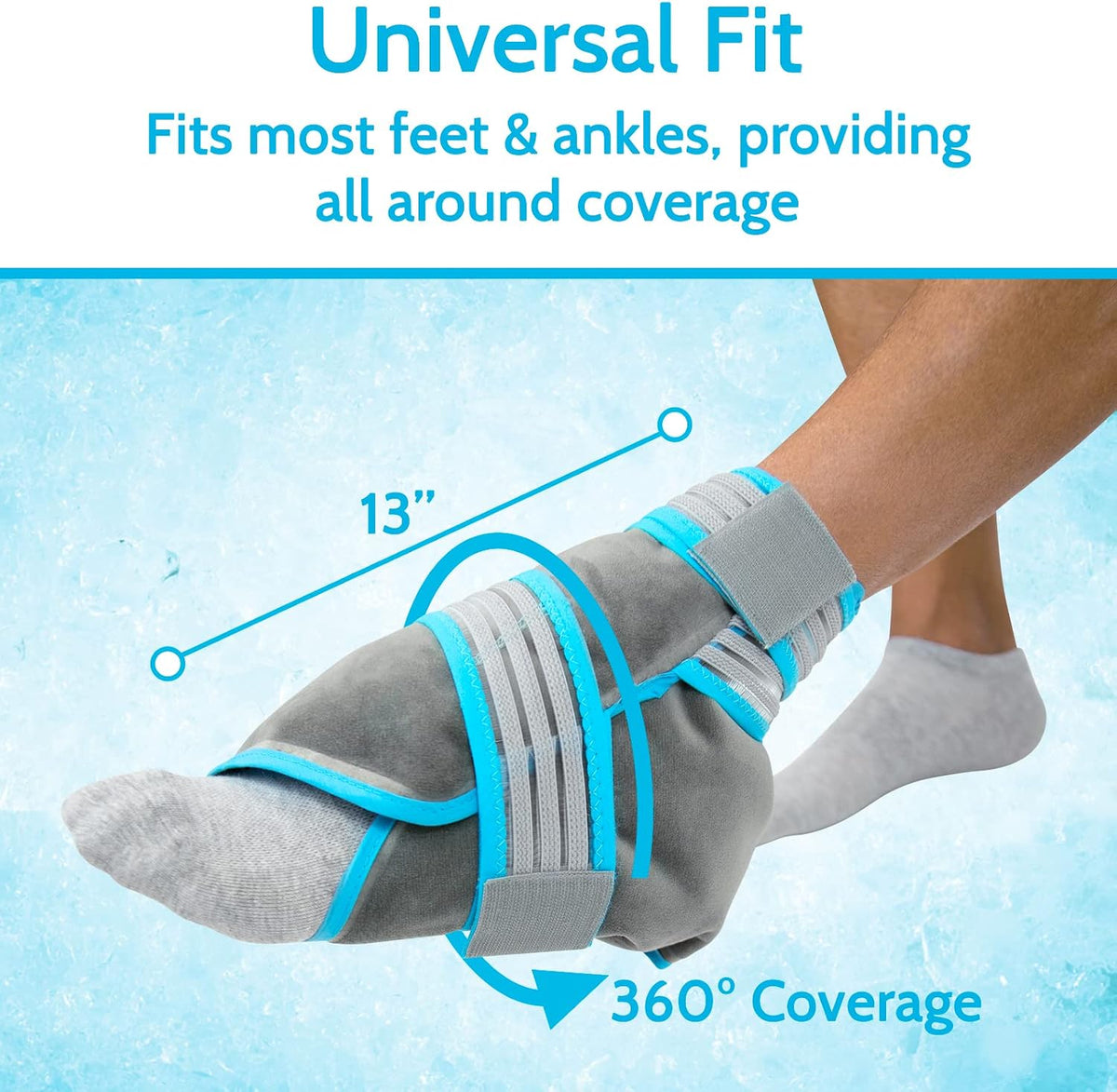 Arctic Flex Ankle Foot Ice Pack Wrap - Reusable Gel for Hot Cold Therapy
