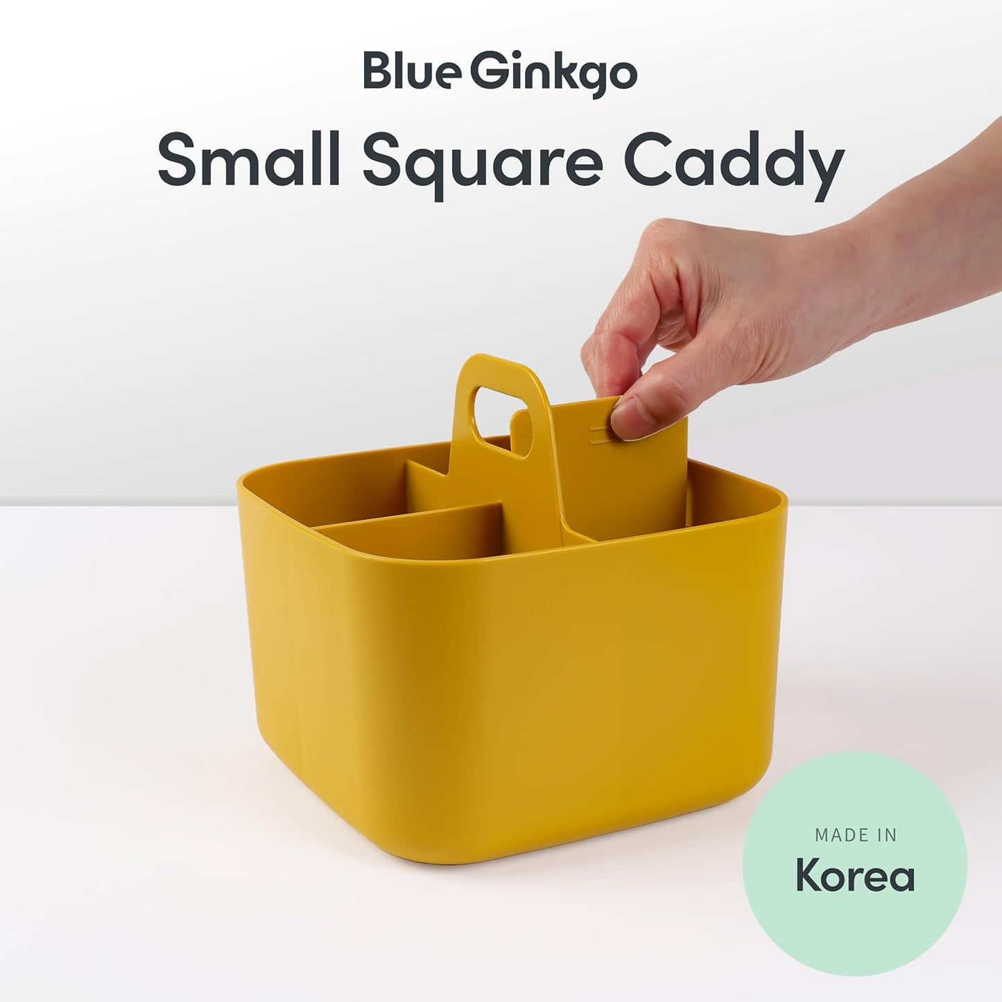 BLUE GINKGO Stackable Organizer Caddy, Rectangle, White, Made in Korea | Portable. Adjustable. Home, Office & School Storage.