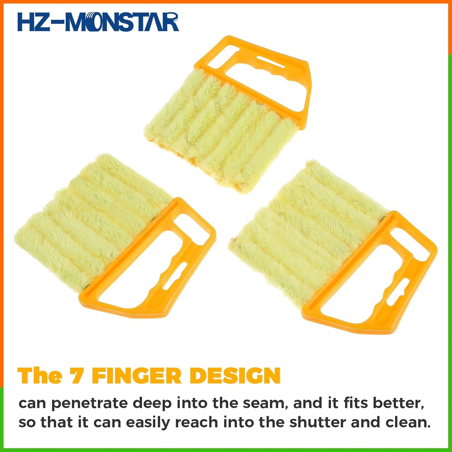 3Pcs Window Venetian Blind Cleaner Duster Tool Blinds Dust Dirt | 7 Finger Dusting Cleaner Tool for Window Air Vent Air Conditioner Fan Duster Dirt Housekeeping Tool for Wood Blinds Dust Dirt