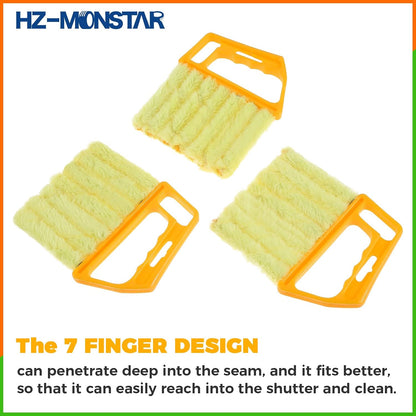 3Pcs Window Venetian Blind Cleaner Duster Tool Blinds Dust Dirt | 7 Finger Dusting Cleaner Tool for Window Air Vent Air Conditioner Fan Duster Dirt Housekeeping Tool for Wood Blinds Dust Dirt
