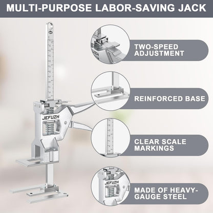 Labor Saving Arm Jack 2 Pack, Load-Bearing 440 lb Multi-Function Height Adjustment Lifting Device, Hand Furniture Lifter Tool, Furniture Jack for Lifting Door Furniture, Wall Tile Positioning