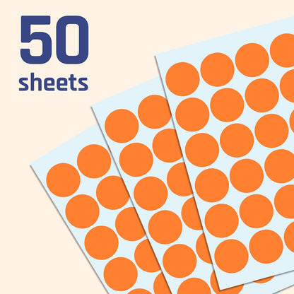 600 Pack, 1" Round Colored Dot Stickers Labels - 6 Colors