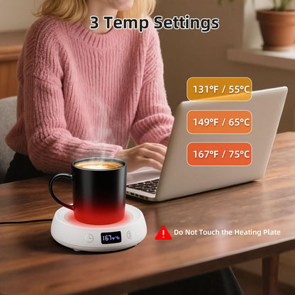 Coffee Mug Warmer for Desk Timer Candle Warmer Lamp Scented Wax Melt Melter | Smart Heated Electric Tea Coffee Cup Candle Wax Melter Warmer Plate for Home Office, 1-9H Auto Shut Off, Coffee Lover Gifts