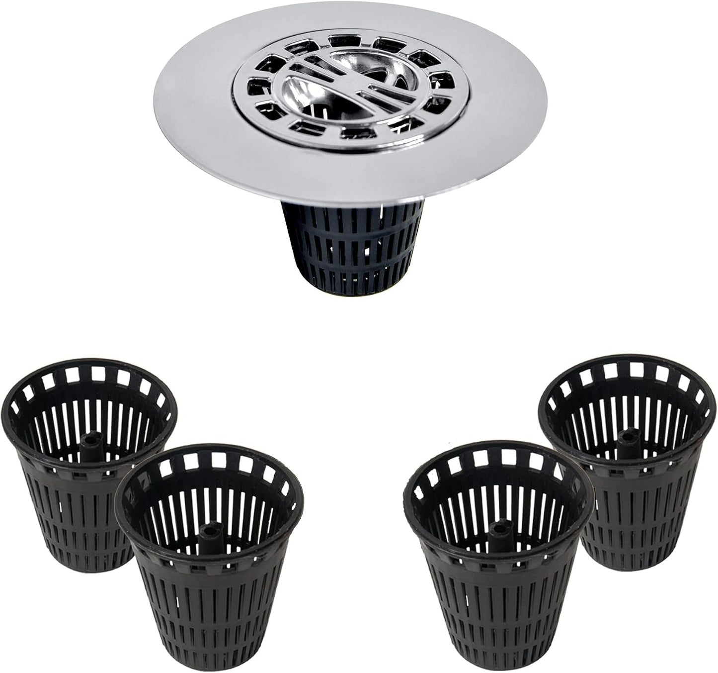 Danco Shower Hair Catcher Baskets, 6-Pack, Black (10739P)