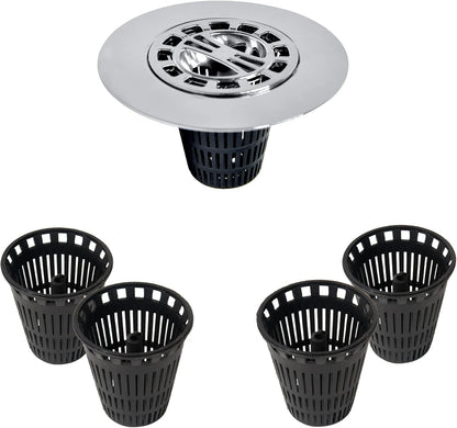 Danco Shower Hair Catcher Baskets, 6-Pack, Black (10739P)