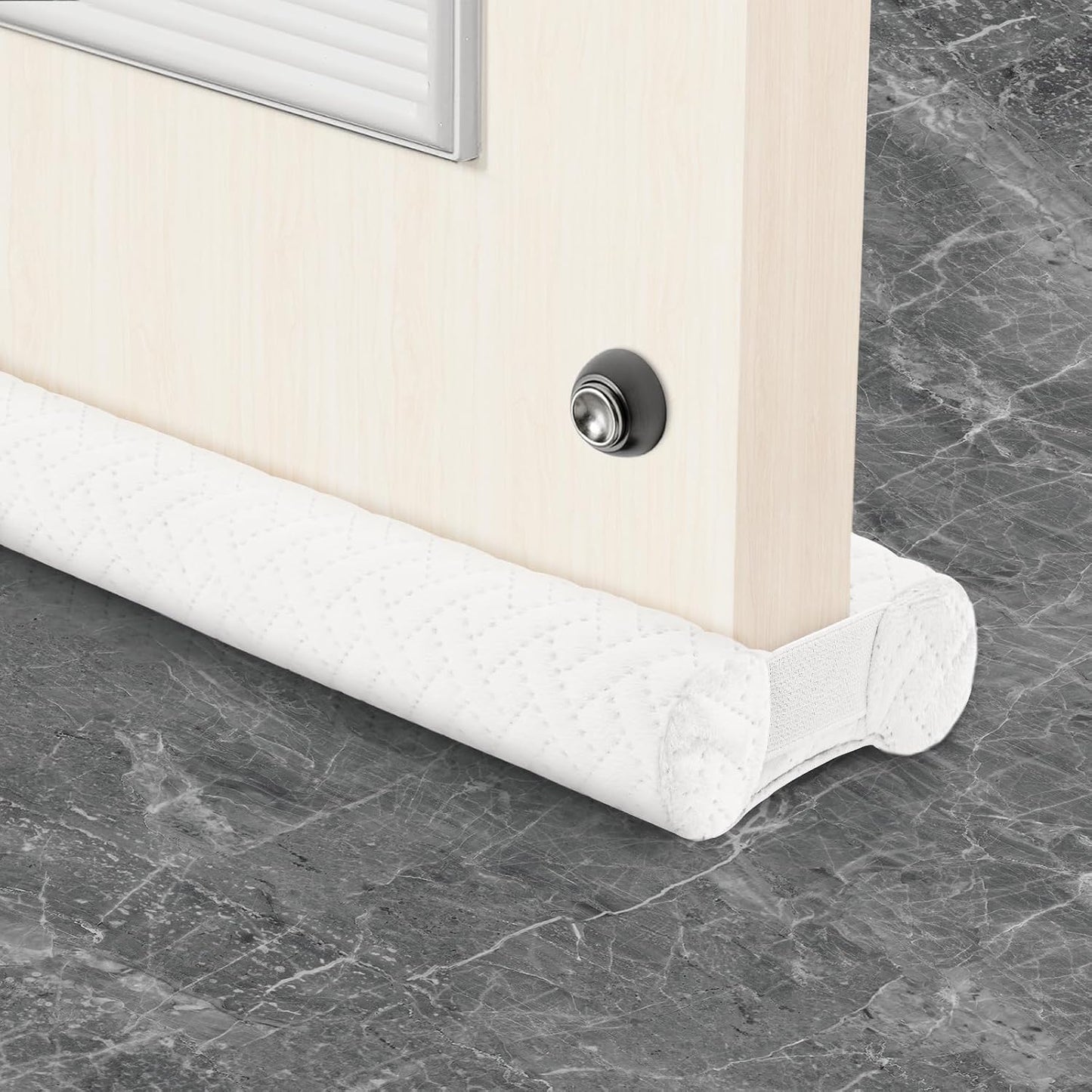 Premium Velvet Under Door Draft Stopper, Door Draft Stoppers for Bottom of Door with Double-Sided Windproof Seal, 30'' to 36'' Adjustable Gap Filler to Blocks Cold Air Light Dust Noise Drafts