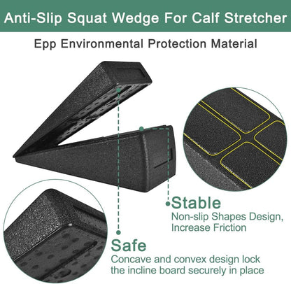 Slant Board 3 Pcs Squat Wedge for Calf Stretching | 12" x 6.3" With Carry Bag，Adjustable Foam Slant Board Wedge Great for Exercises，Foot Stretcher for Plantar Fasciitis