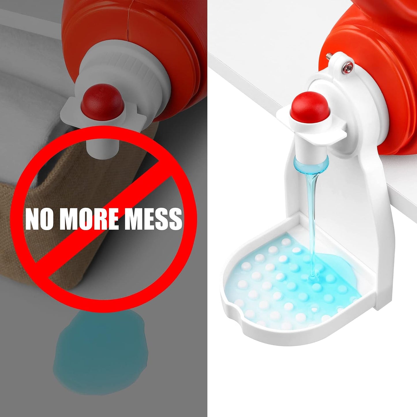 Detergent Cup Holder Set of 2, Besuerte Tidy Cup Laundry Detergent Drip Catcher Leak for Laundry Room Durable- No-Fall, No Drips or Spills【Grey】