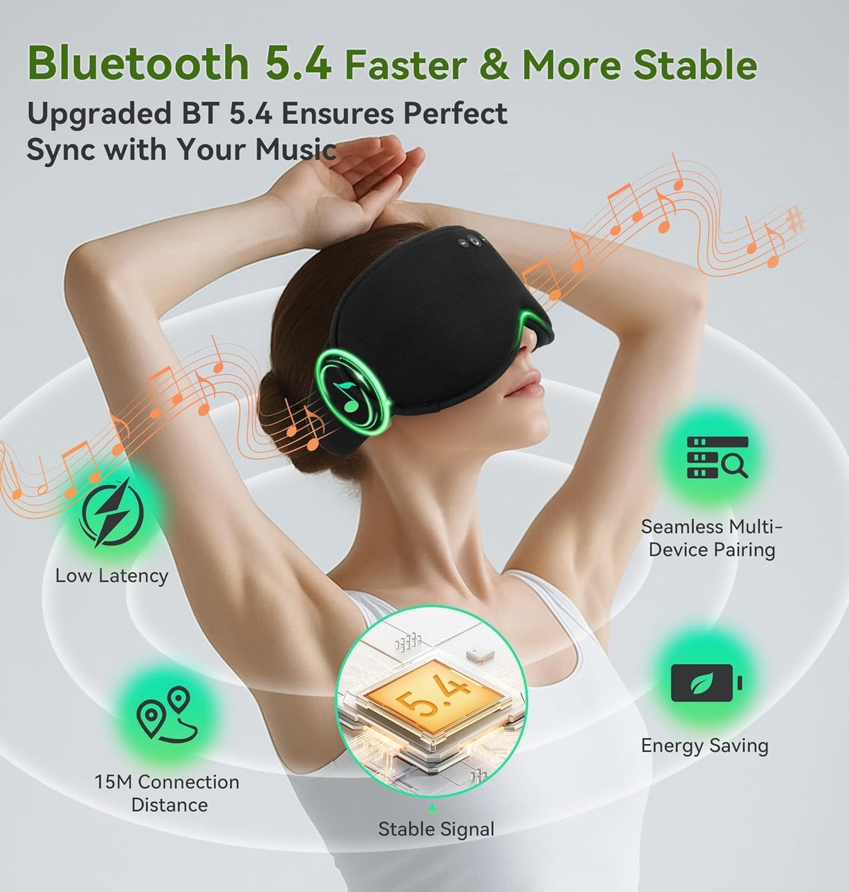 LC-dolida Bamboo Cotton Bluetooth Sleep Mask, 2 in 1 3D Soft Sleep Mask with Sleep Headphones, Sleep Eye Mask with Timming Setting, Blackout Sleeping Mask for Side Sleepers, Women Men, Navy