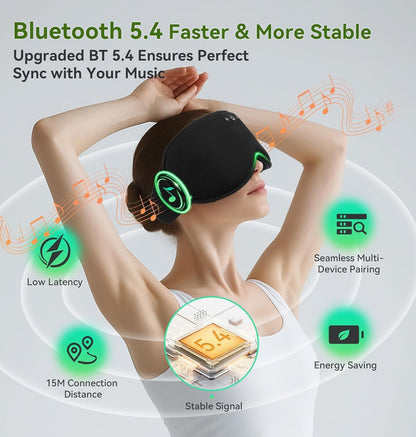 LC-dolida Bamboo Cotton Bluetooth Sleep Mask, 2 in 1 3D Soft Sleep Mask with Sleep Headphones, Sleep Eye Mask with Timming Setting, Blackout Sleeping Mask for Side Sleepers, Women Men, Navy