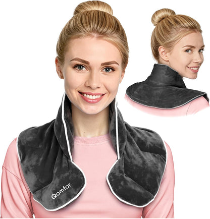 Qomfor - Microwavable Neck Wrap - Dark Blue, Lavender Scent - Weighted Neck/Shoulder Wrap - Heating Pad - Hot/Cold Muscle Therapy, Stress Relief, Arthritis Pain, Soothing Comfort, Headache