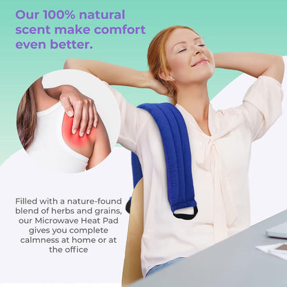 Microwavable Heating Pads for Lower Back, Neck, and Shoulder Pain Relief - Moist Microwave Heating Pad for Muscles and Joints - Microwave Hot Pack Heat Pad for Cramps (Multi Blue, 1)