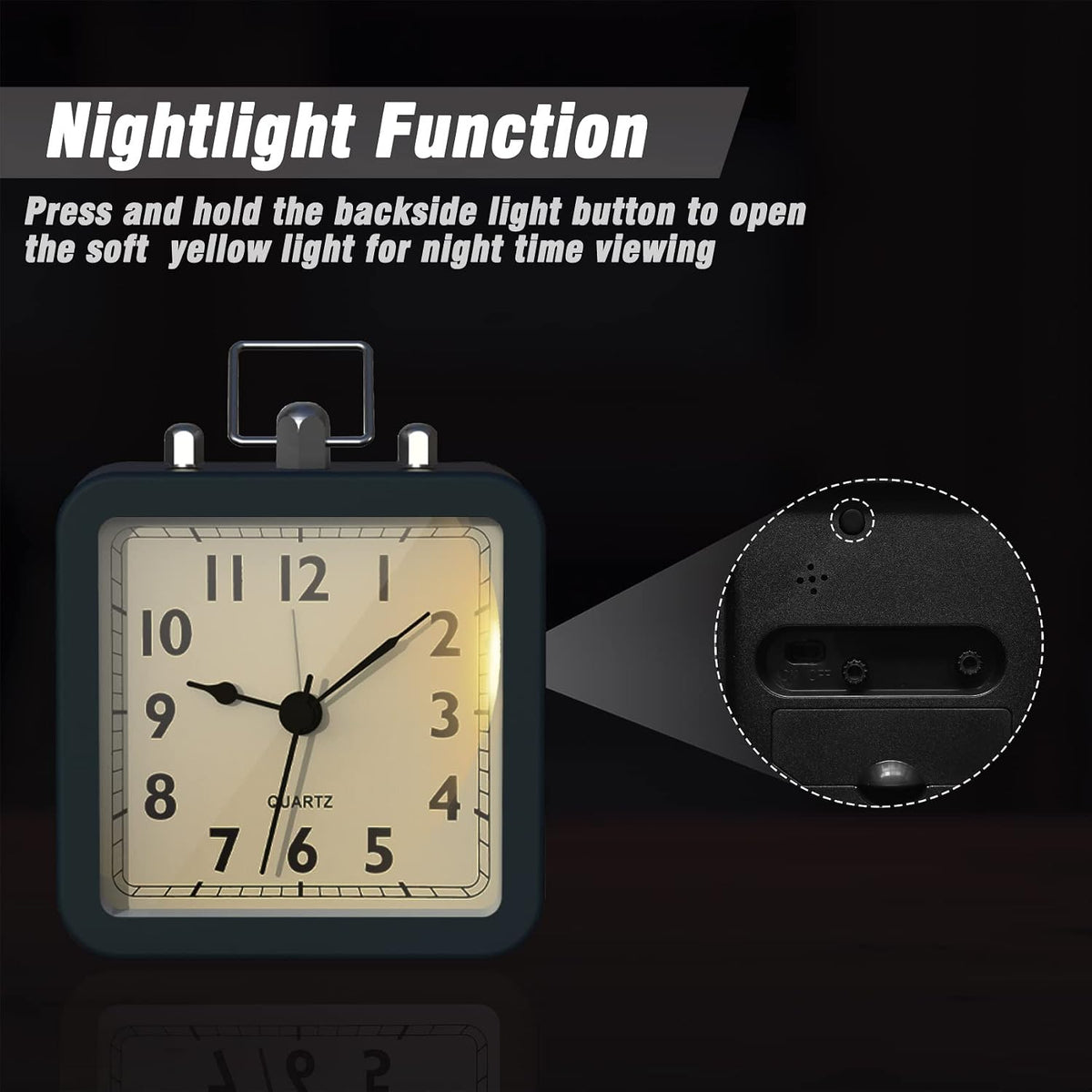 AYRELY® Small Metal Alarm Clock, Desk and Table Clock for Travel