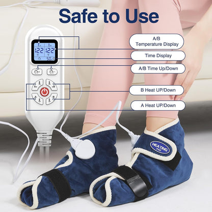 Foot and Ankle Heating Pad for Plantar Fasciitis, Electric Feet Warmers