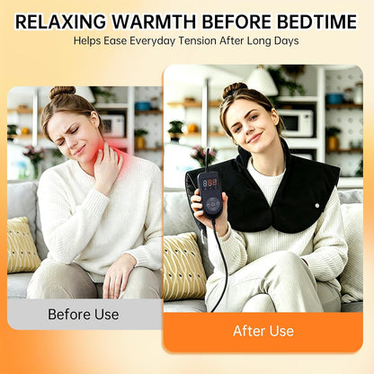 1min Fast Heating Pad for Neck Shoulders & Back, 6X Far Infrared Heat Wrap
