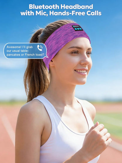 AONESY Bluetooth Headband for Sleeping, Headband Headphones for Side Sleepers & Sports, Washable & Wireless Music Headband with Secure Fit for Running, Workout, Gym, Yoga - Great Gift
