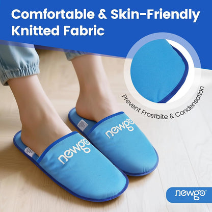 NEWGO Foot Ice Pack Slippers for Plantar Fasciitis and Neuropathy, HSA or FSA Eligible 2 Pack Gel Ice Slippers Hot Cold Pack for Bunion Surgery Pain Relief, Burning Feet | Hot/cold Therapy for Neuropathy, Reusable and Soothing Relief, Bunion Surgery