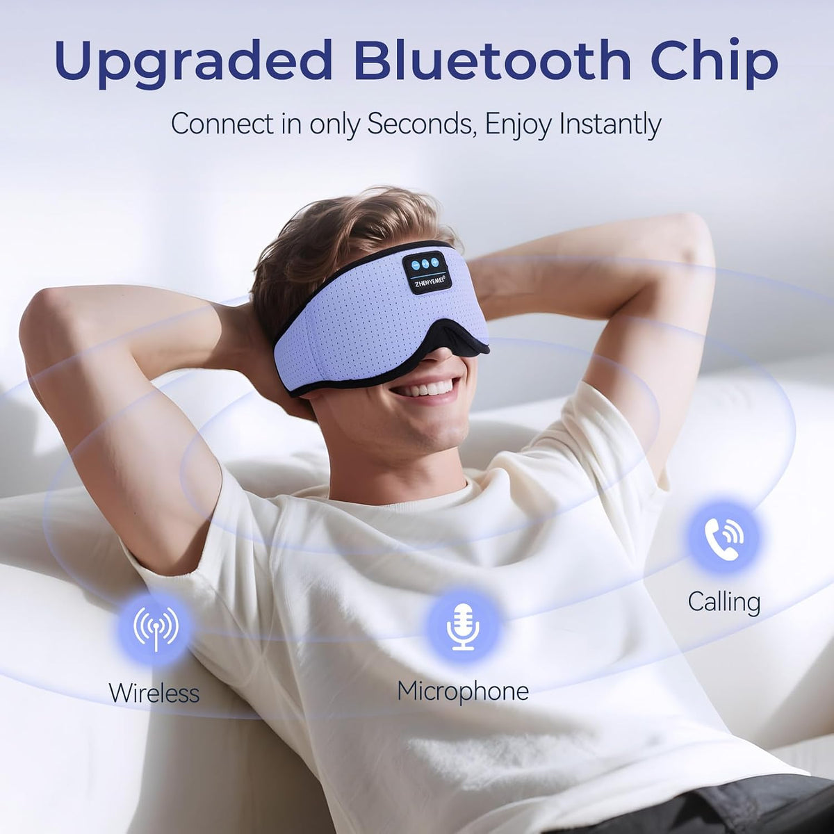 Eye Mask Bluetooth Headphones, 3D Contoured Zero Pressure Sleeping Masks