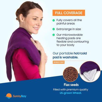 SunnyBay Extra Large Heating Pad, 10x24 inch, 2.8 lb, Navy Blue