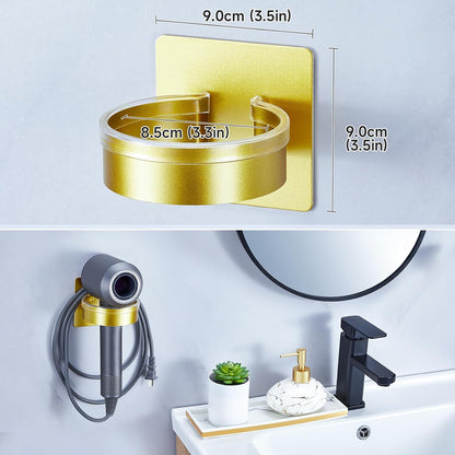 Hair Dryer Holder Wall Mounted, Blow Dryer Holder, Hair Tool Organizer for Hair Dryer Storage Hanger, Adhesive Hairdryer Holder for Bathroom Barber Shop (White)