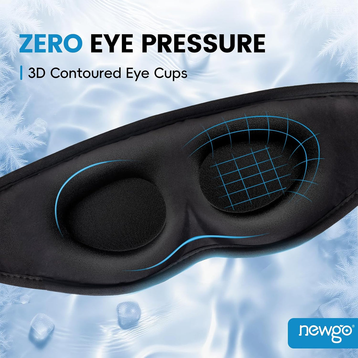 NEWGO 3D Cooling Eye Mask, Weighted Eye Mask for Sleeping, Black