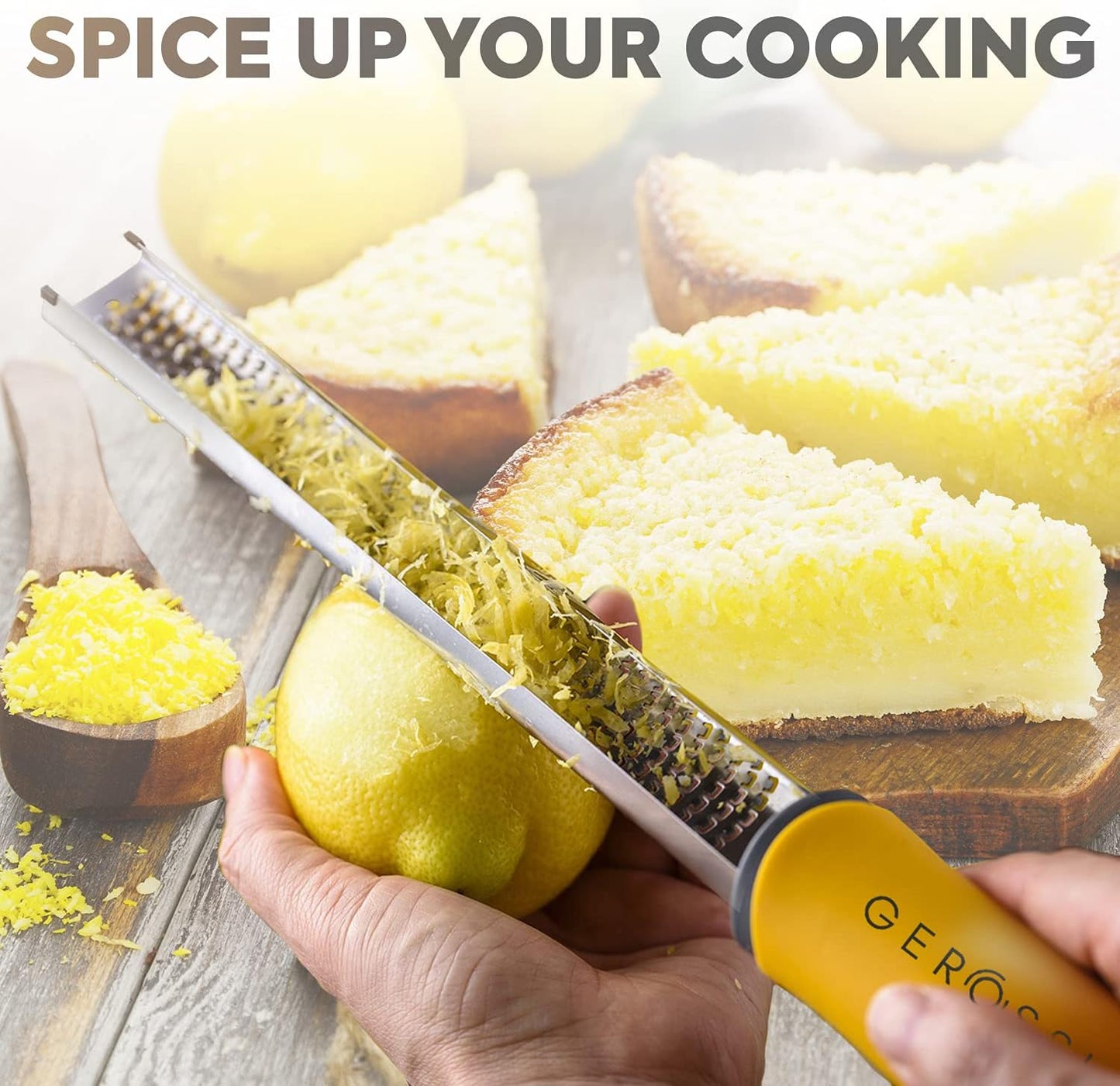 Stainless Steel Cheese Grater & Lemon Zester w/Extra Sharp Blade - Perfect for Lemon, Parmesan, Garlic, Chocolate - Spice Up any Dish in Seconds w/Your Premium Citrus Hand Grater with Handle - Blue