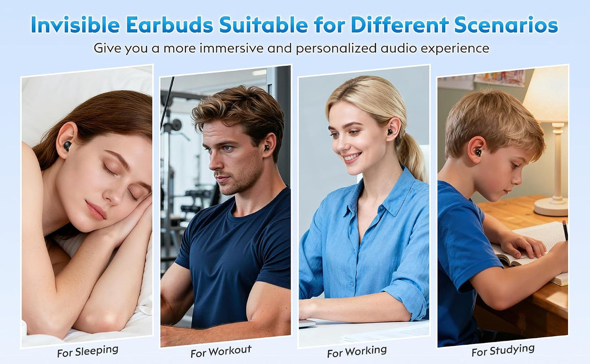 Mini Invisible Sleep Earbuds Wireless Bluetooth for Side Sleeper Small Ears