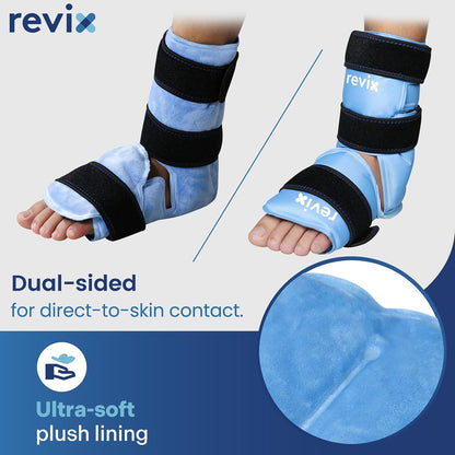 REVIX Ankle Ice Pack Wrap, Reusable Gel Ice Pack for Foot Pain Relief