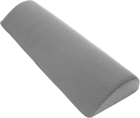 2026 New Knee Pillow for Back Sleeping, Ergonomic Half Moon Bolster Pillow with Soft Filling, Under Leg Support for Sleeping on Back Foot Elevation (Gray)