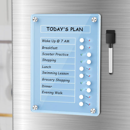 NiHome Chore Chart for Kids & Adults, Magnetic to Do List Board w/Stand | Acrylic Dry Erase Checklist & Routine Task Board, Fits Fridge Or Desk, 10 Sliders, ADHD Tools For Family Home Office School
