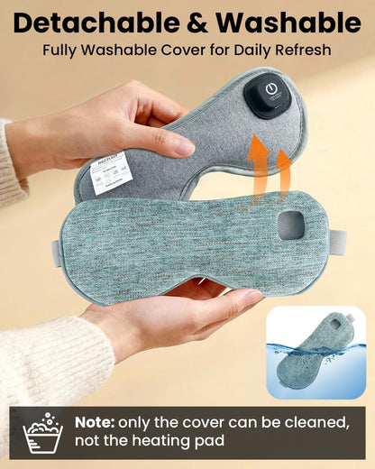 Cordless Heated Eye Mask, Rechargeable Mask with 4 Heat Levels for Dry Eyes