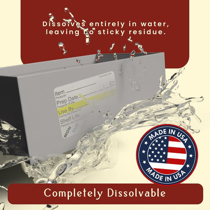 InStockLabels Dissolvable Food Rotation Labels, 2 x 3 Inch, 500 Labels | Rotation food stickers for kitchen and restaurant supplies, jars, containers, freezer storage, prep stations, and catering