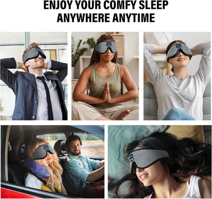 Sleep Headphones,Sleep Mask for Side Sleeper,3D Eye Mask for Sleeping with Stereo Speakers,Bluetooth Headphone,Perfect for Gifts for Women/Men Black