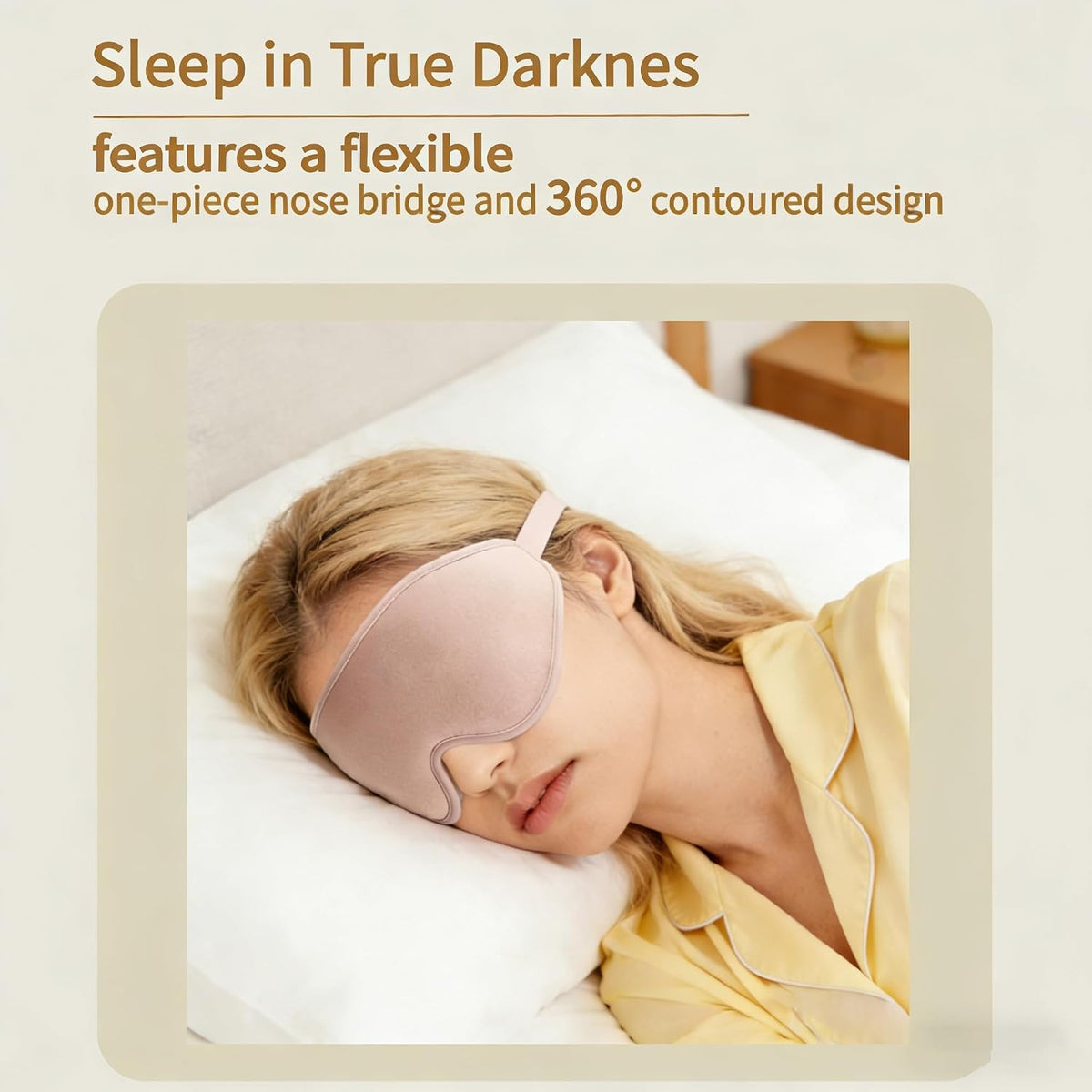 3D Sleep Mask for Side Sleepers, Memory Foam Eye Mask for Sleeping, 100% Blackout, Breathable & Lightweight, Adjustable Strap, No Pressure on Eyes, Soft Travel Sleep Mask for Men & Women Pink